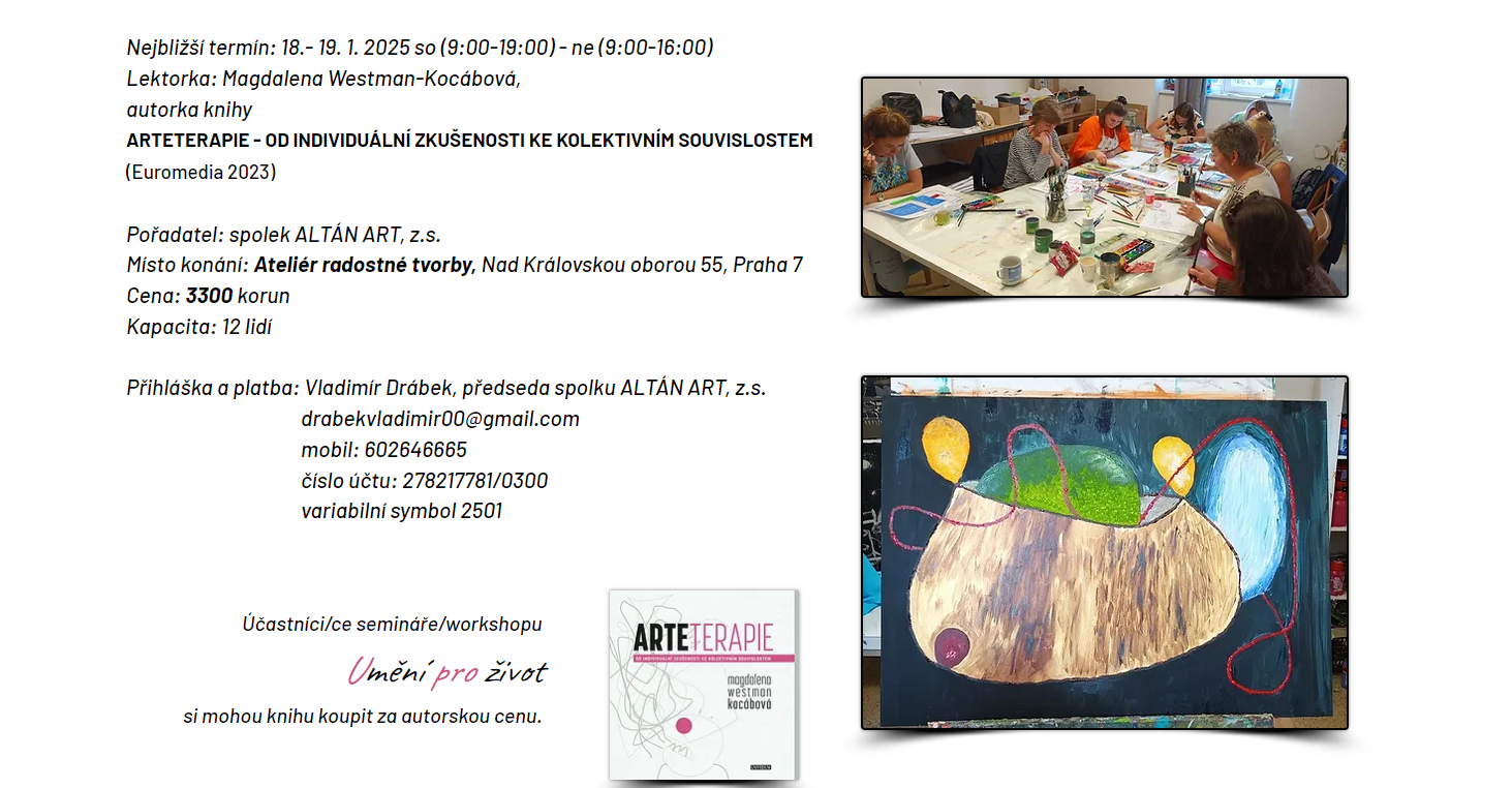 Workshop arteterapie v našich prostorách